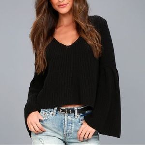 Free People Black Sweater “Damsel”